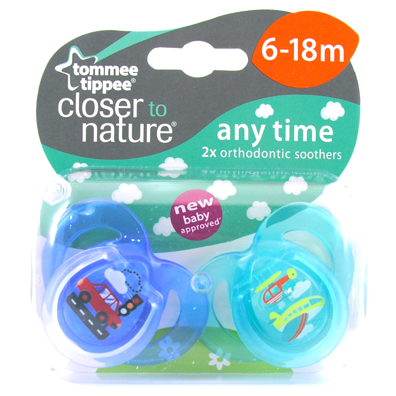 Tommee Tippee Closer to Nature Anytime Soothers 6-18 Months 2 Pack NEW